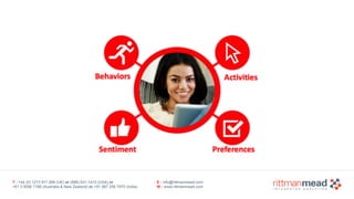 T : +44 (0) 1273 911 268 (UK) or (888) 631-1410 (USA) or  
+61 3 9596 7186 (Australia & New Zealand) or +91 997 256 7970 (India)
E : info@rittmanmead.com
W : www.rittmanmead.com
 