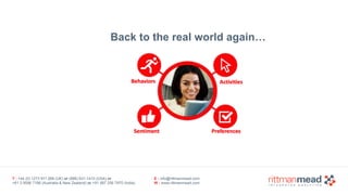 T : +44 (0) 1273 911 268 (UK) or (888) 631-1410 (USA) or  
+61 3 9596 7186 (Australia & New Zealand) or +91 997 256 7970 (India)
E : info@rittmanmead.com
W : www.rittmanmead.com
Back to the real world again…
 