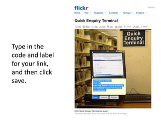 Type in the code and label for your link, and then click save.