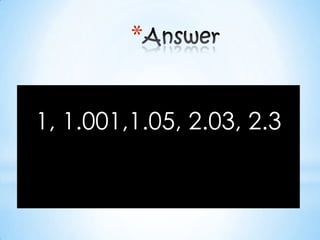 Answer12.4, 12.34,12.03,12, 11