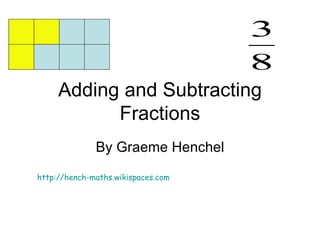 Adding and Subtracting Fractions By Graeme Henchel http://hench-maths.wikispaces.com 