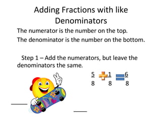 Adding And Subtracting Fractions Slide 2