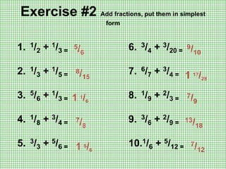 Adding and subtracting fractions | PPT