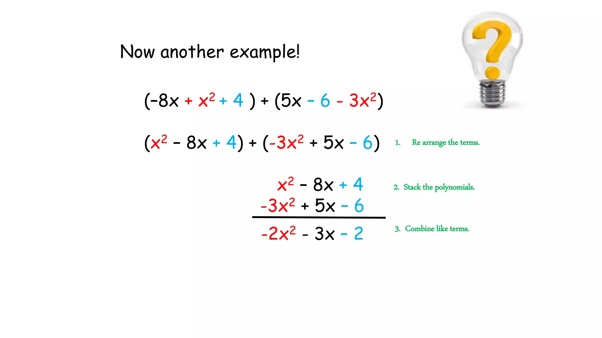 Adding and subtracting polynomials | PPT