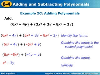 Adding and Subtracting Polynomials PPP.ppt