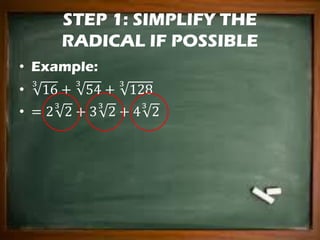 Adding and subtracting radical expressions | PDF