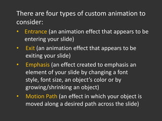 Adding Animation to your Powerpoint Presentation