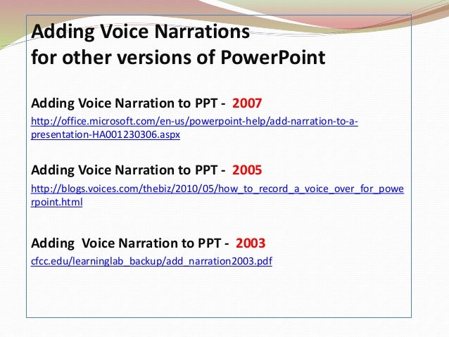 Powerpoint narration not playing image