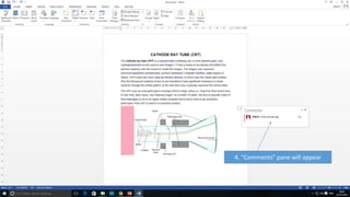 4. “Comments” pane will appear