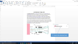 5. Insert the desired text