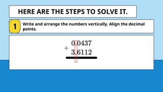 Adding Decimals and Mixed Decimals through Ten Thousandths Without ...
