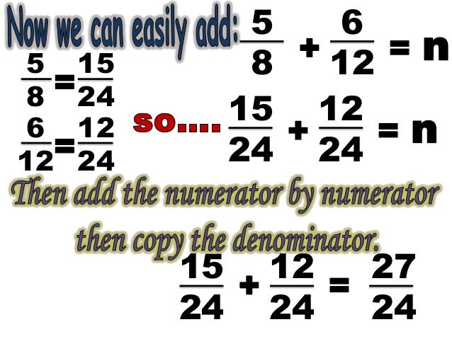 Adding dissimilar fractions with regrouping