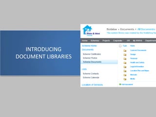 INTRODUCING
DOCUMENT LIBRARIES
 