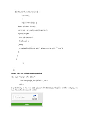 Adding google re captch in sharepoint 2013 | DOCX