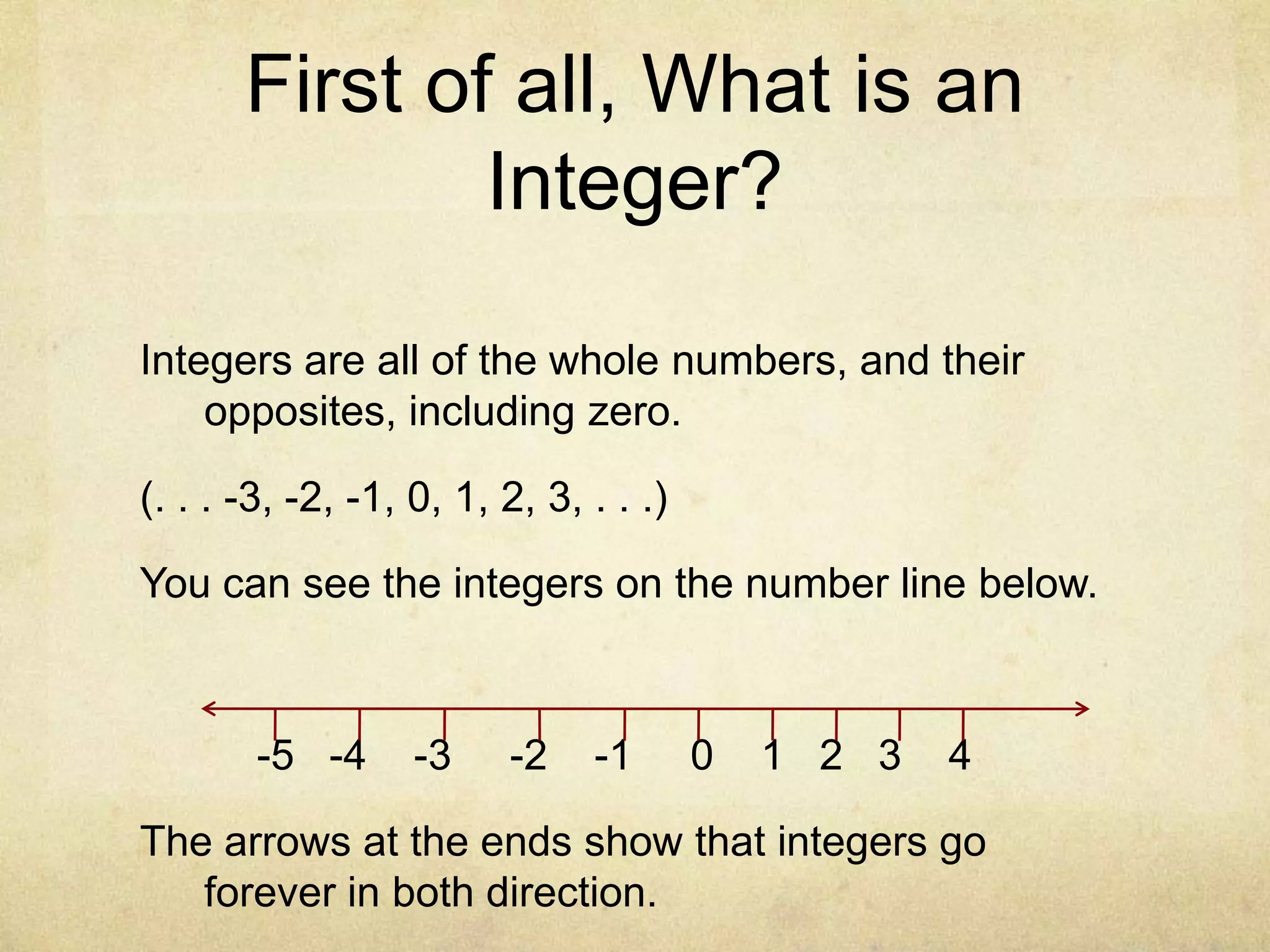 Adding integers | PPTX