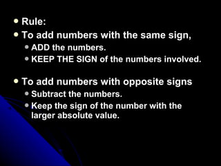 Adding integers | PPT