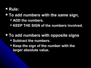 Adding integers | PPT