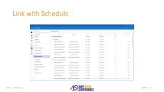 Slide #Rev.
Link with Schedule
2018-10-10 27
 