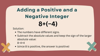 Inter Addition Adding Intergers grade 1 quarter 1 eleme | PDF