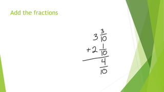 Add the fractions
 