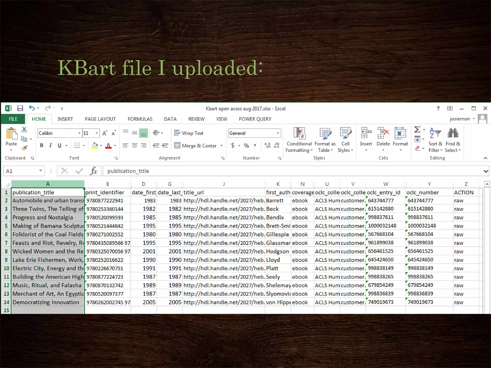 KBart file I uploaded:
 