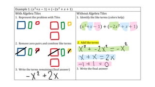 Adding polynomials examples | PPT
