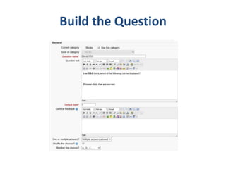 Adding questions to a moodle quiz | PPTX