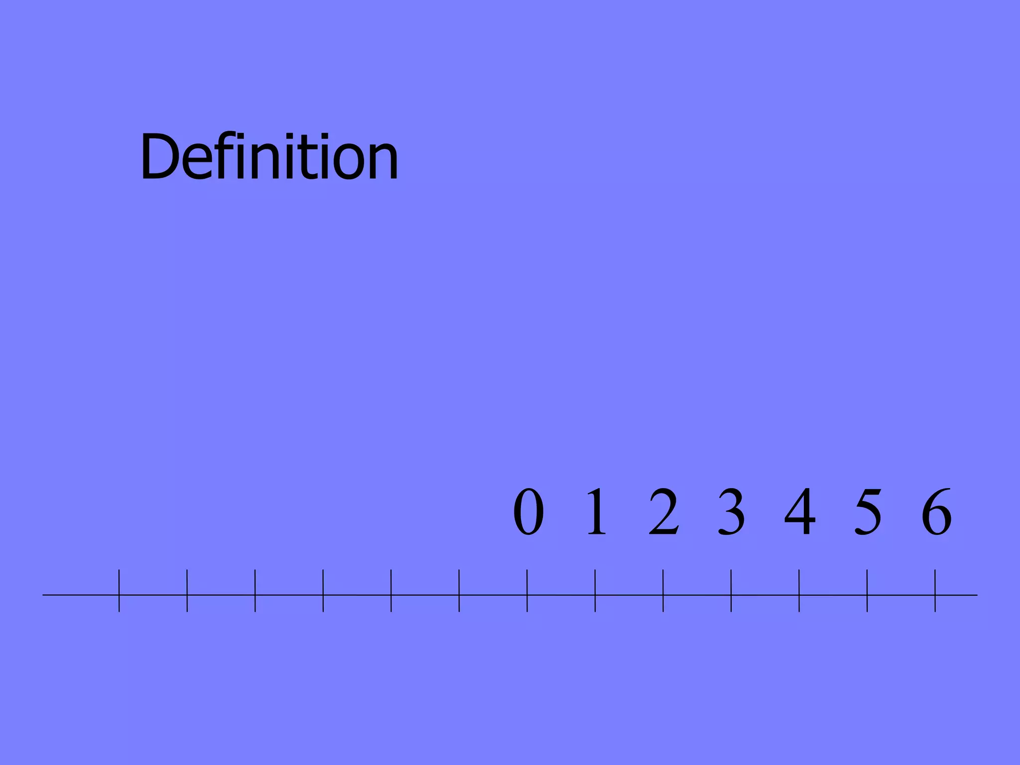 Definition




             0 1 2 3 4 5 6
 