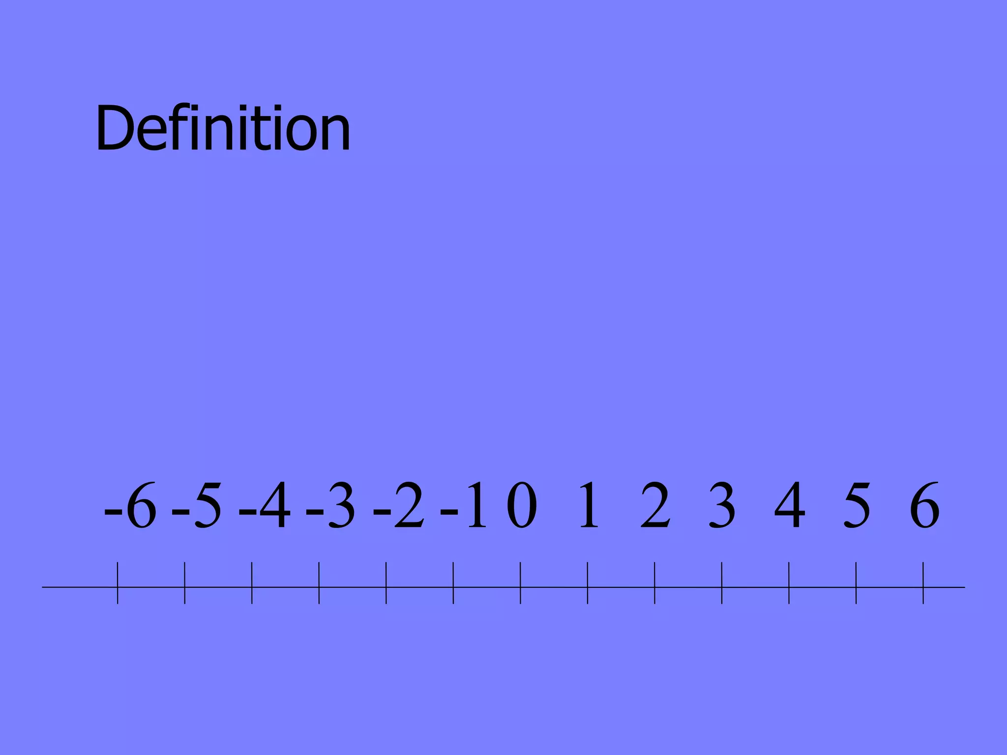 Definition




-6 -5 -4 -3 -2 -1 0 1 2 3 4 5 6
 