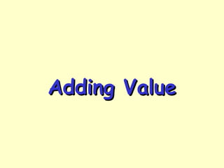 Adding ValueAdding Value
 