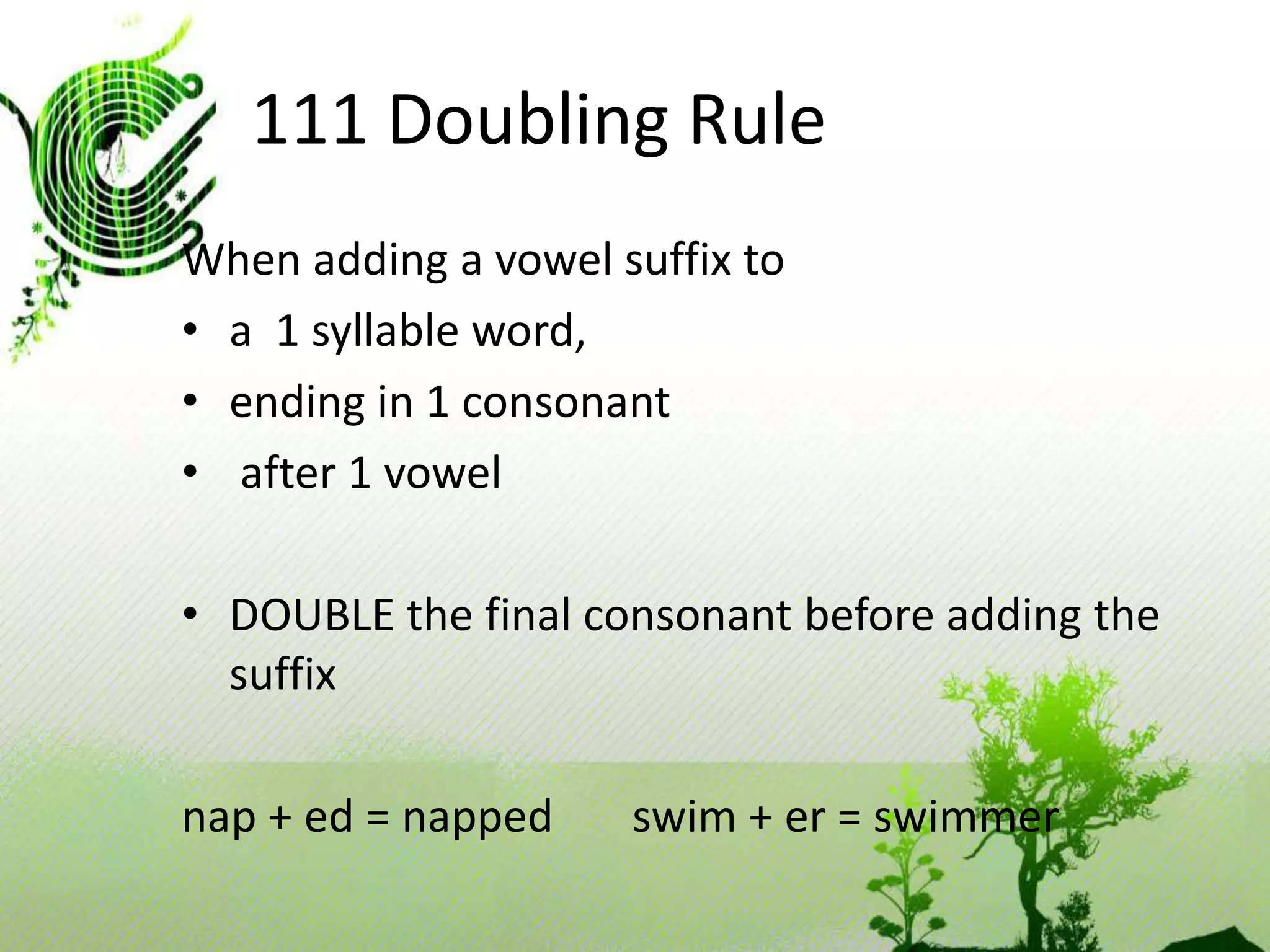 Adding Vowel Suffixes