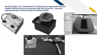 FRGavrilovic, Bojan, et al. "Development of an Open-Source Laparoscopic Simulator
Capable of Motion and Force Assessment: ...