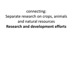 Sustainable intensification of crop-livestock systems to improve food security and farm income diversification in the Ethiopian highlands: Project Design Workshop—Project Outline and concepts