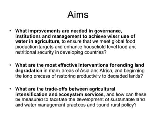Research on sustainable intensification in the CGIAR research programs