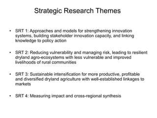 Research on sustainable intensification in the CGIAR research programs