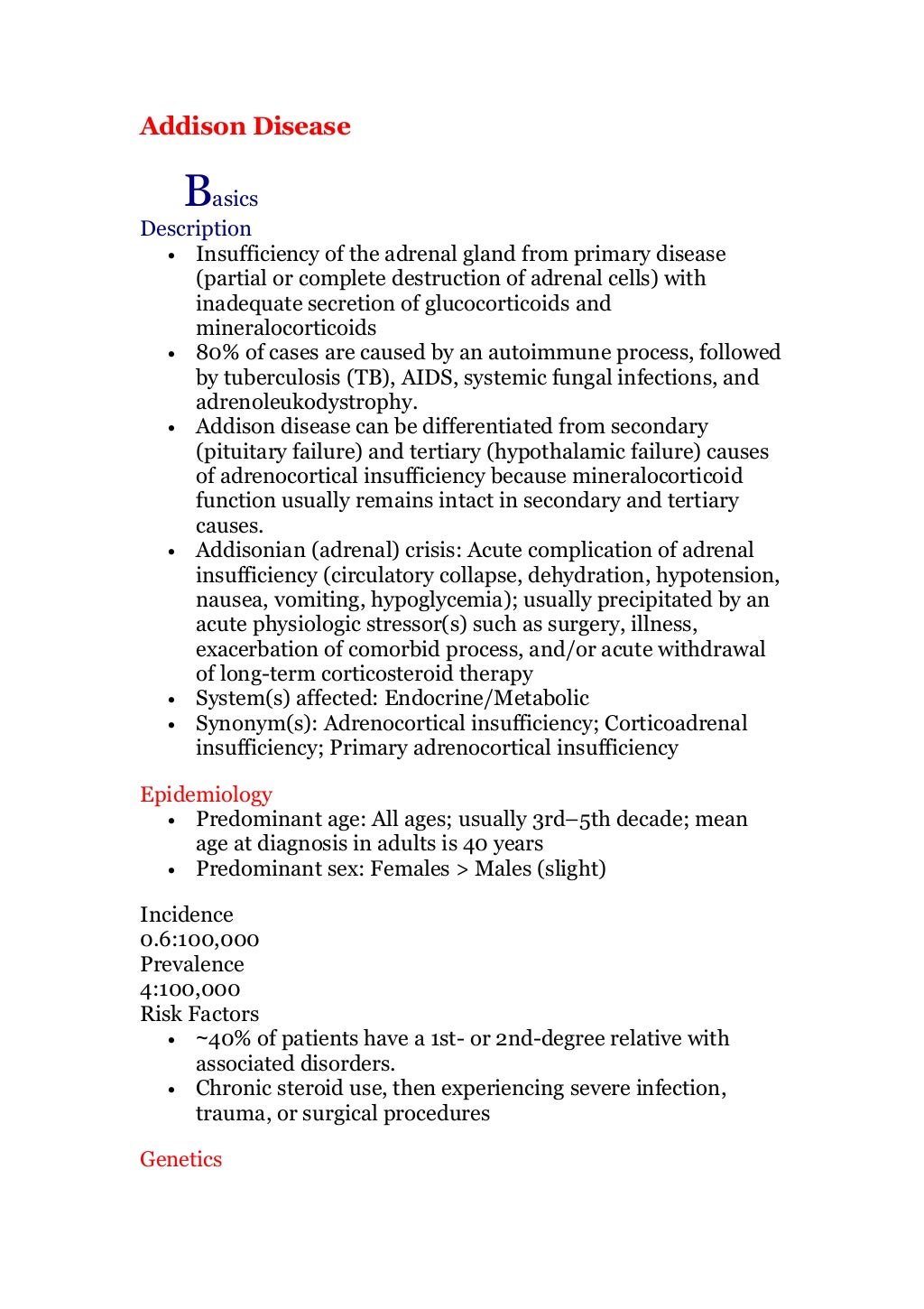 Addison disease