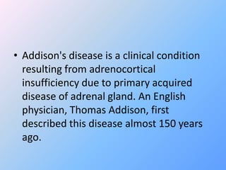 Addison disease by dr shahjada selim | PPTX | Hormonal Disorders ...