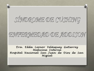Dra. Edda Leonor Velásquez Gutierrez
              Medicina Interna
Hospital Nacional San Juan de Dios de San
                   Miguel
 