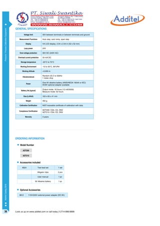 Additel Catalog 2017 | Additel Katalog 2017 | PDF