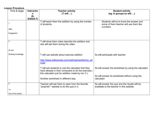 Lesson plan grade 1 | DOCX