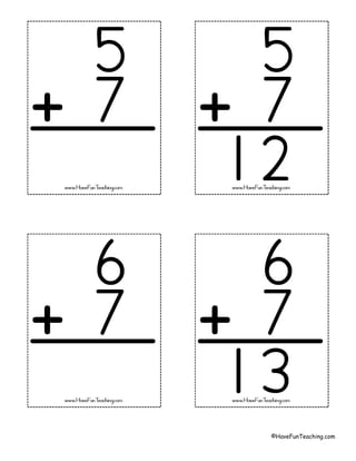 Addition flash-cards | PDF