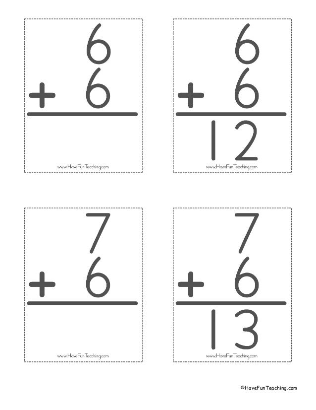 Addition flash-cards