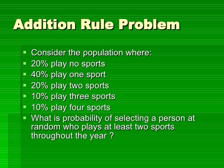 Addition Rule Of Combinations