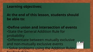Comprehensive Guide to Addition Rules in Probability Theory | PPTX