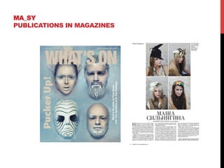 MA_SY
PUBLICATIONS IN MAGAZINES
 