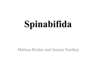 Spinabifida Melissa Riches and Jessica Northey 