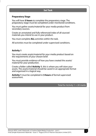 Additional sample assessment material unit 3 | PDF