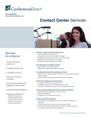 ConferenceDirect Additional Services Brochures | PDF