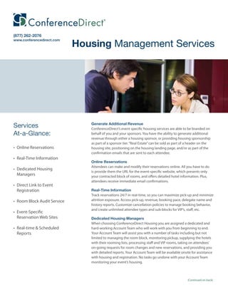 ConferenceDirect Additional Services Brochures | PDF