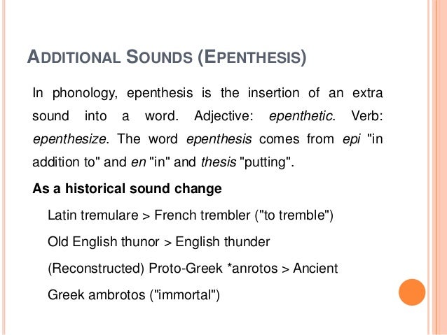 Epenthesis meaning picture